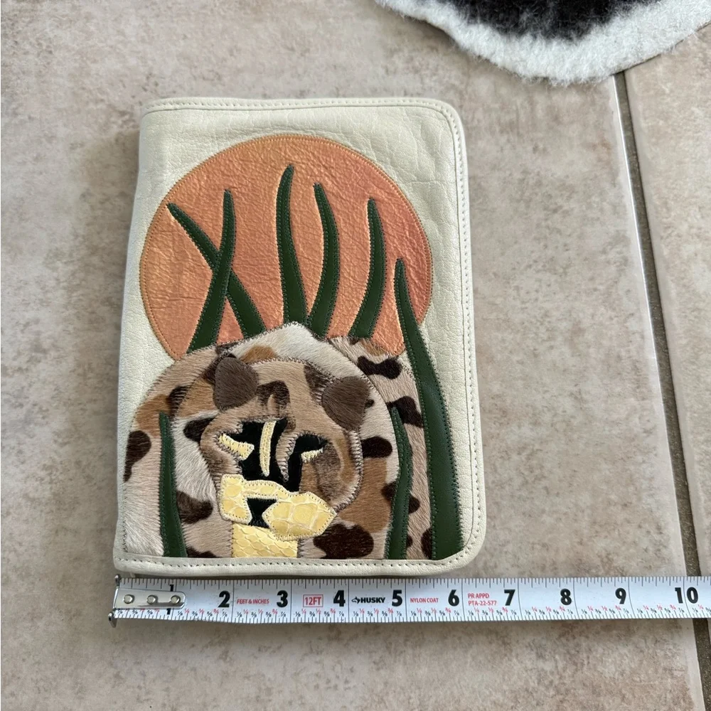 Cover for a Planner Carlos Falchi Textured Calfskin Patchwork